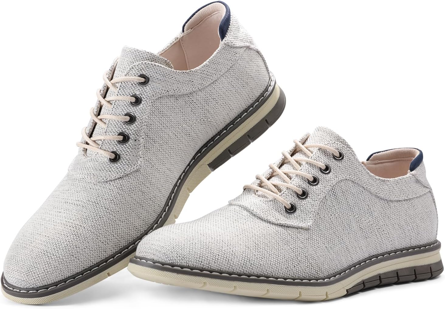 Men's Black Dress Shoes - Stylish Canvas Casual Shoes for Men - Classic Lace Up Derby Shoes Black