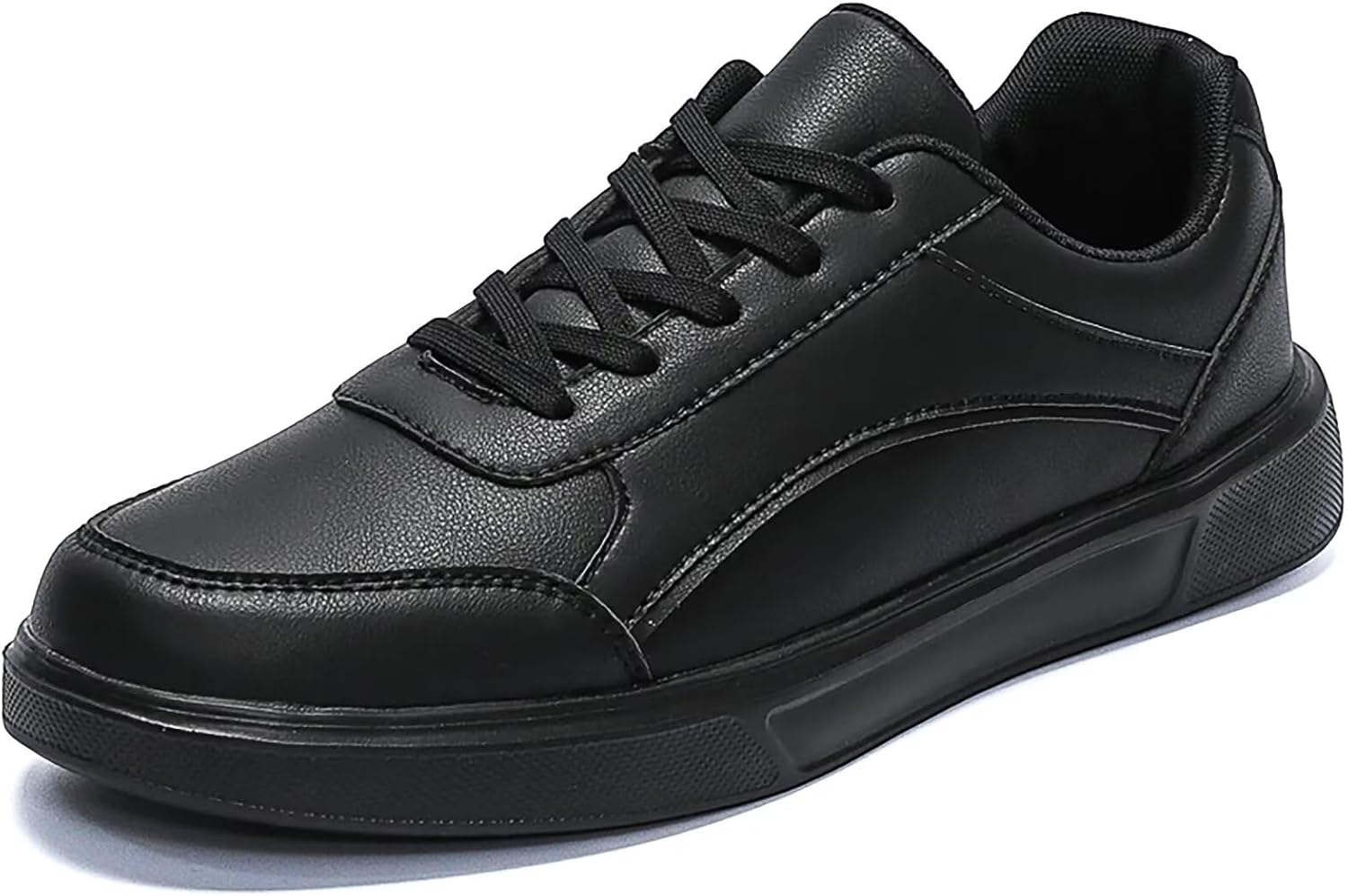 Men's Casual Sneakers Lightweight Fashion Walking Shoes Low Top PU Leather Classic Skate Shoe