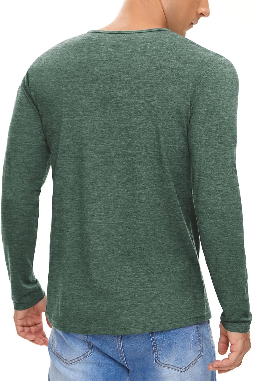 Men's Casual Slim Fit Basic Henley Short/Long Sleeve Fashion T-Shirt
